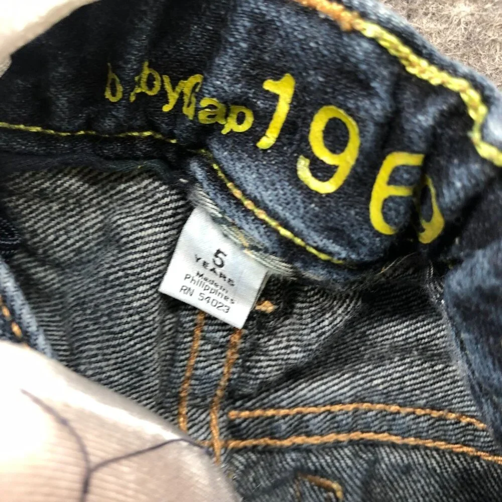 Gap Boys 5T Dragon Embroidered Jeans Dark‎ Wash Blue Straight Leg